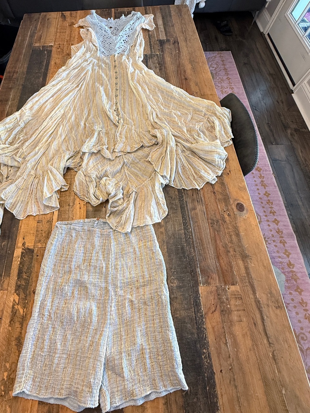 FP One flowy top with smocked bike shorts